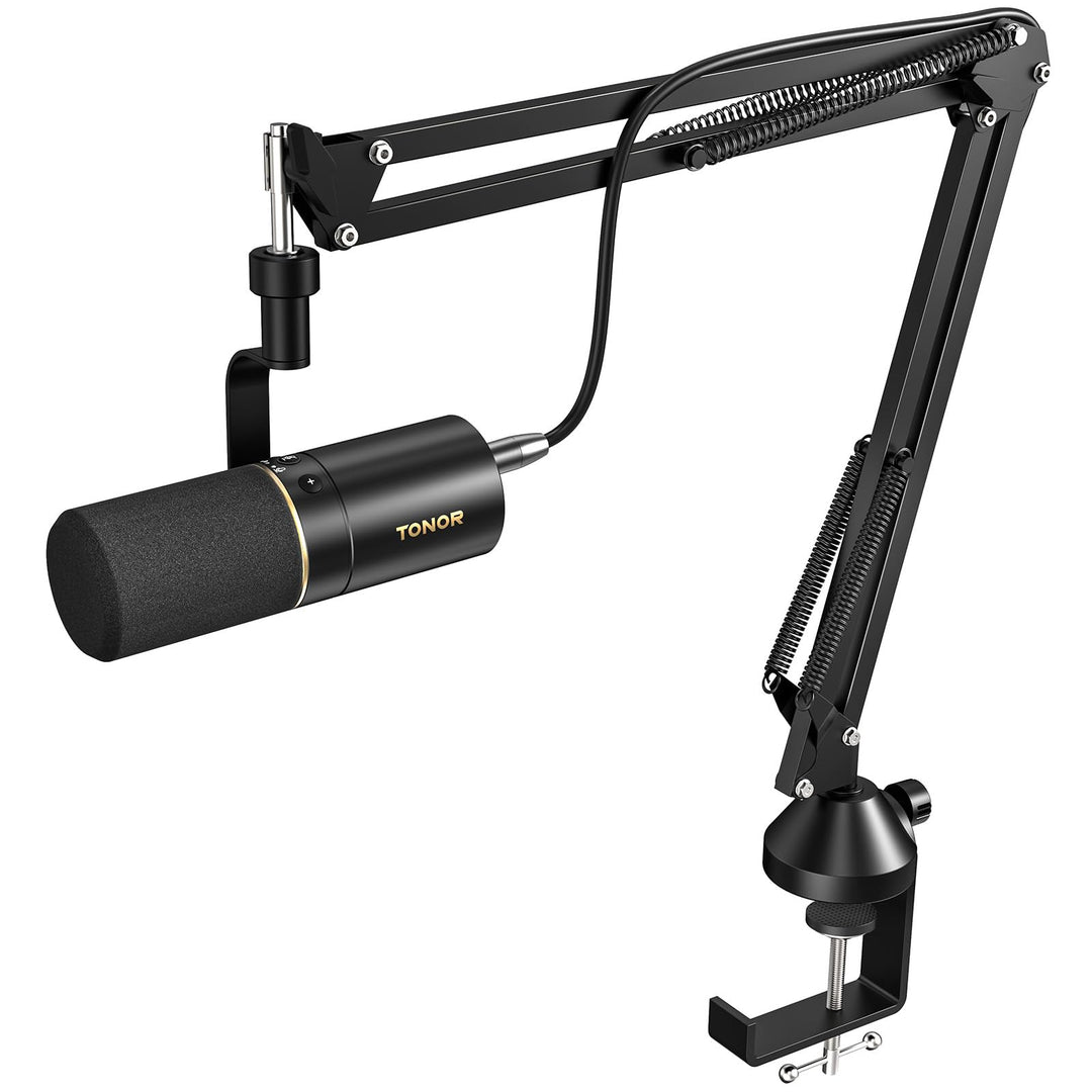 TONOR Gaming Microphone mit XLR/USB Kabel, Dynamisches Mikrofon PC mit Mikrofonarm und Mute Button,