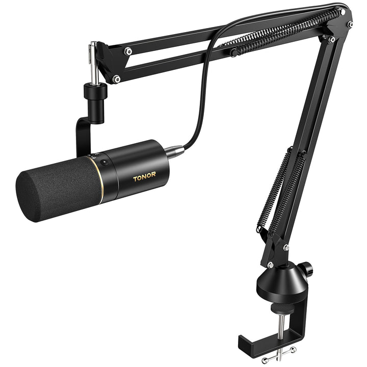 TONOR Gaming Microphone mit XLR/USB Kabel, Dynamisches Mikrofon PC mit Mikrofonarm und Mute Button,