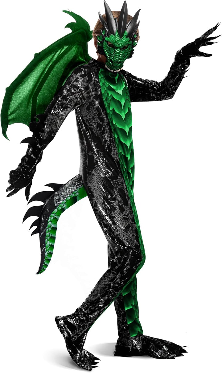 Spooktacular Creations Kind Jungen Drachenkostüm, Drachenflügel und Maske, Halloweenanzug Drachenanz