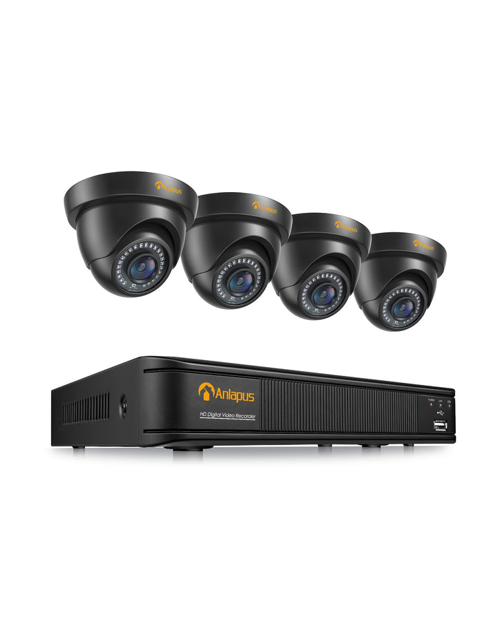 1080P HD Videoüberwachung System 8CH H.265+ 1080P DVR Recorder mit 4X 2MP Aussen Dome Kamera Set ohn