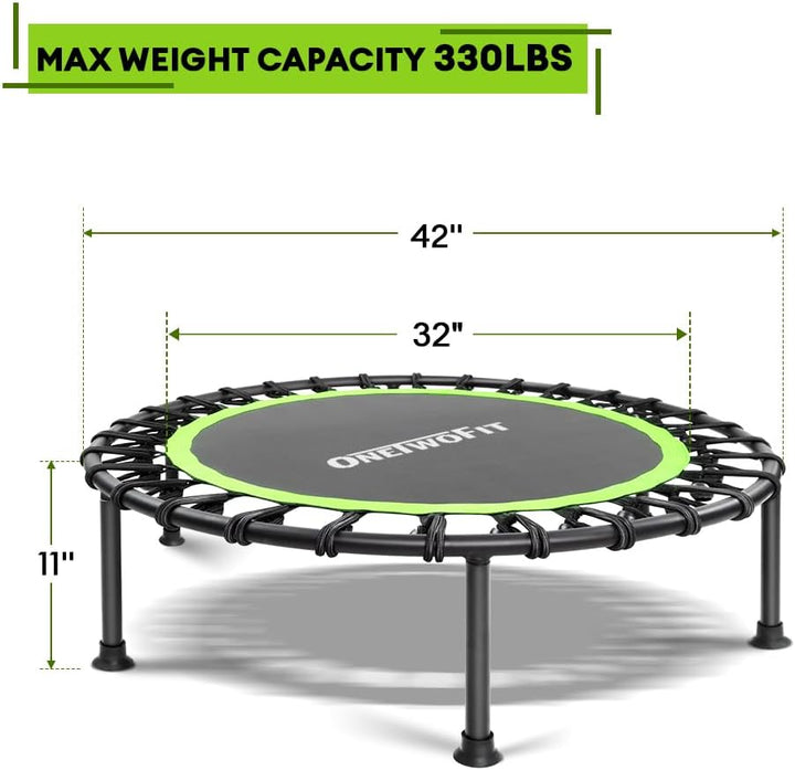 ONETWOFIT 114cm Trampolin lndoor,Rückprall Trampolin für Erwachsene, Leises Mini Trampolin für das O