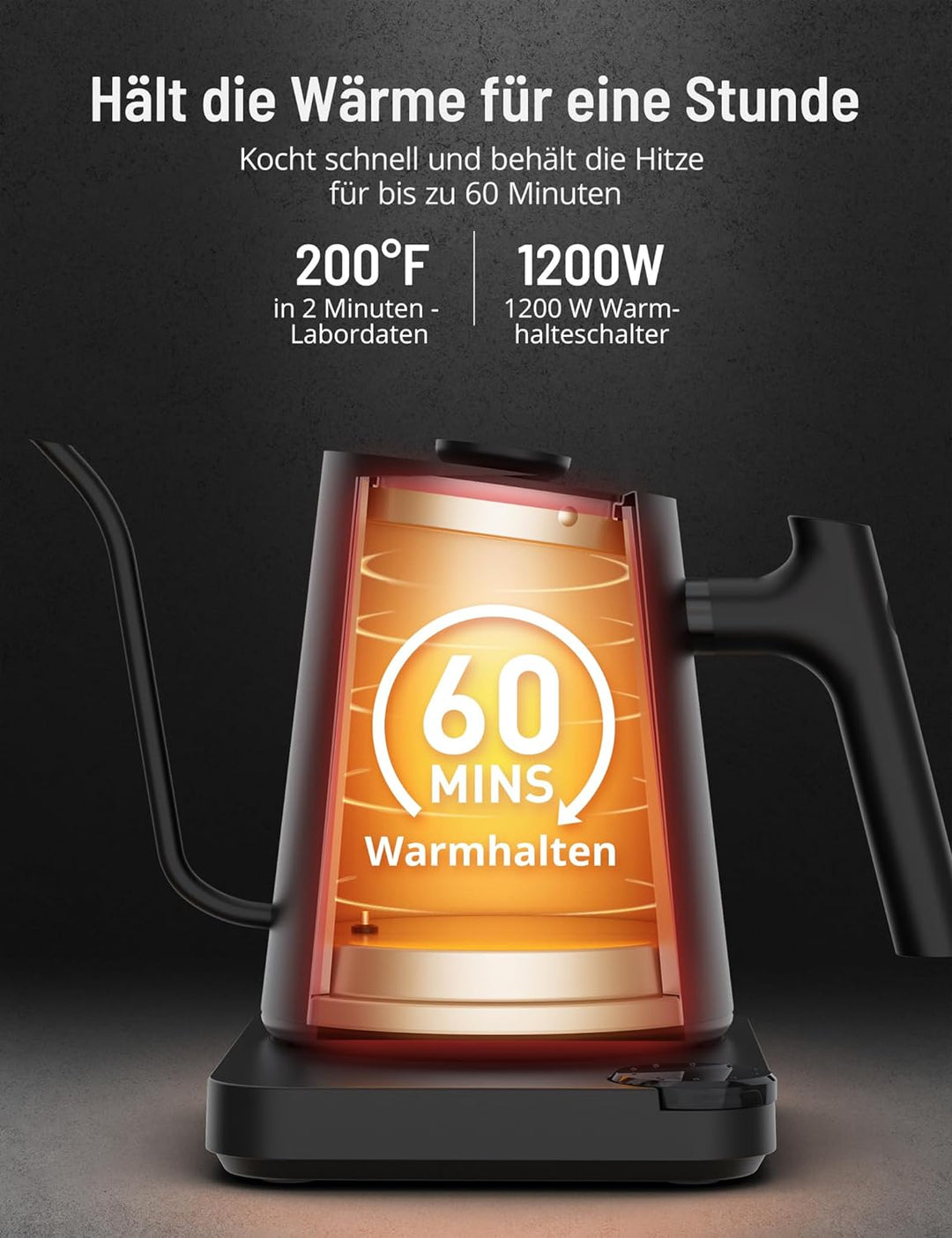 Paris Rhône Gooseneck Electric Kettle,Temperature Variable Electric Kettle for Coffee Tea Brewing, 0
