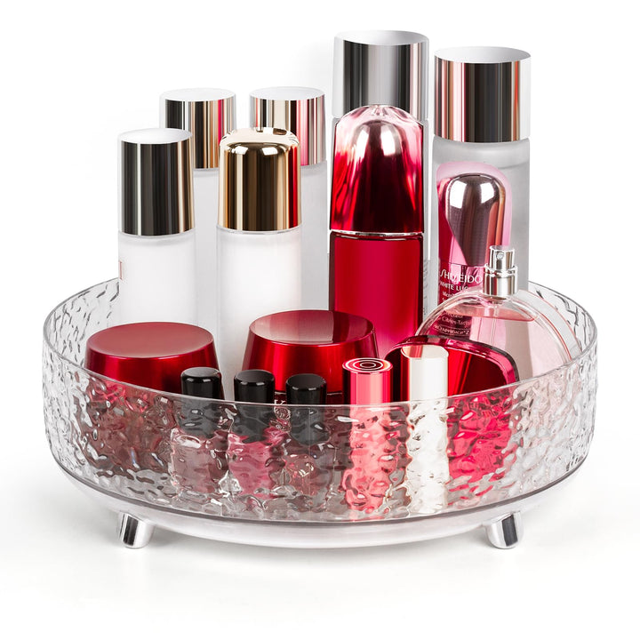Lazy Susan 360° drehbarer Make up Organizer, 28 cm Parfüm Organizer Tablett, drehbarer Hautpflege Ko