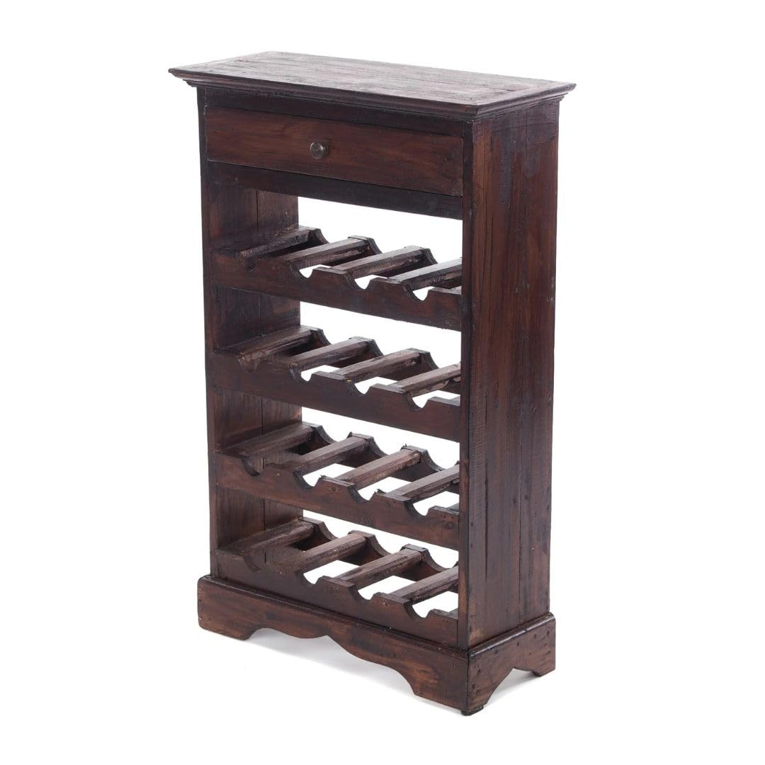 DESIGN DELIGHTS rustikales WEINREGAL Cortez 85 | 85x55cm(HxB) Massivholz | Flaschenregal, Weinflasch