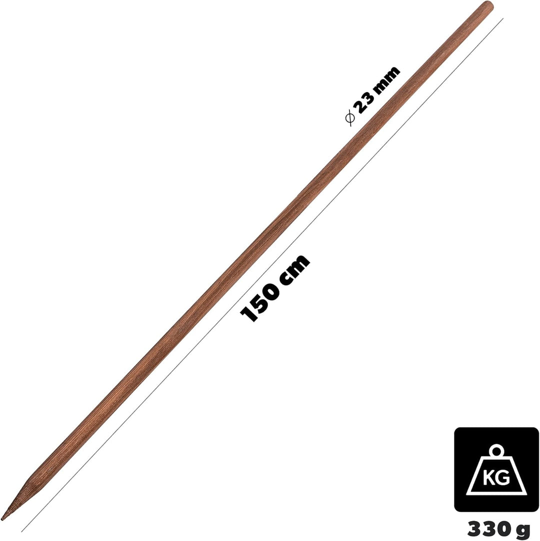 KADAX Holzstab 150 cm x 23 mm, Pflanzstab aus imprägniertem Holz, Pflanzenstütze, Holzpfahl als Rank
