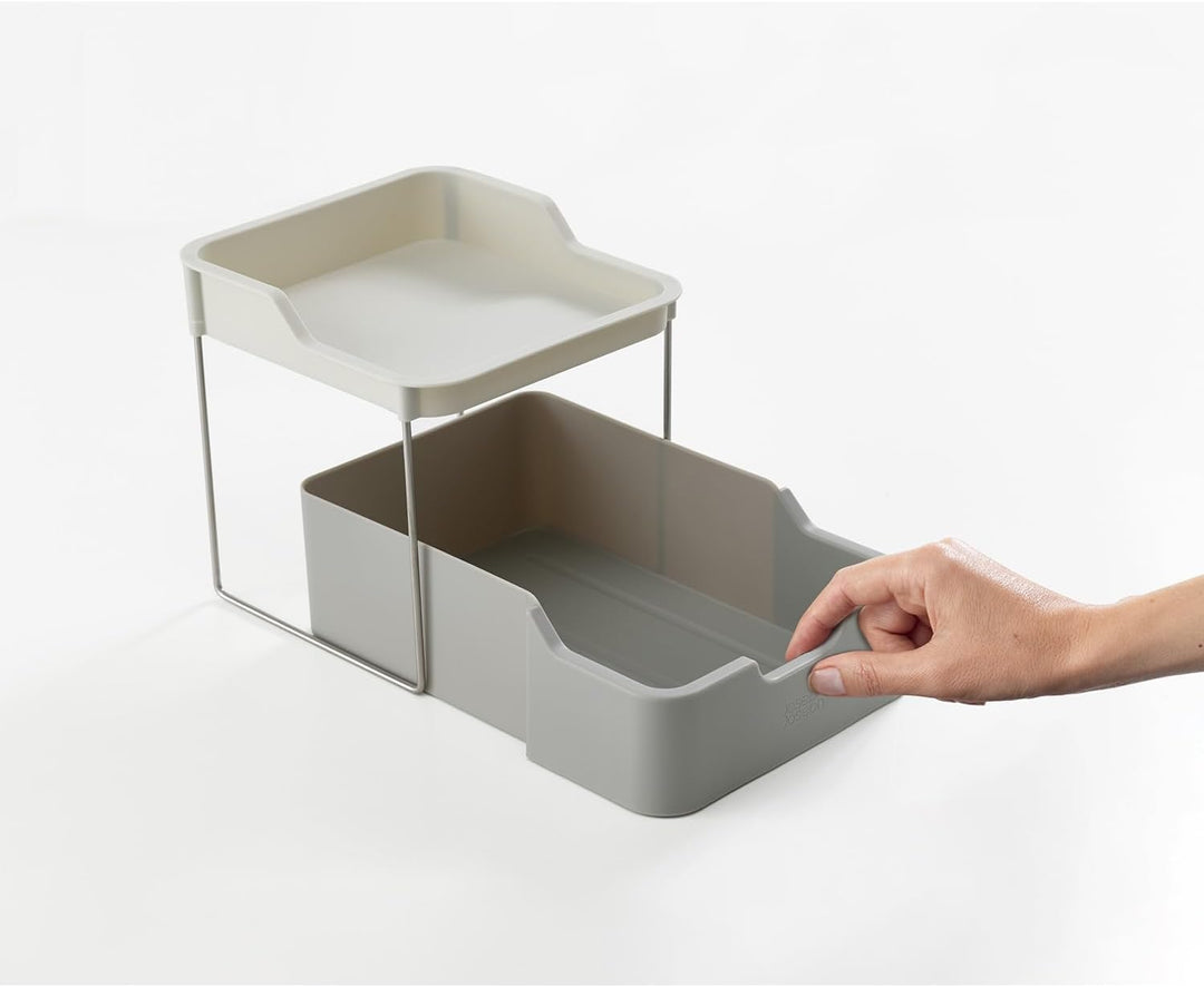 Joseph Joseph Duo 2-stufiger Schrankorganisator mit Schublade, Küchen- und Aufbewahrungsorganisator