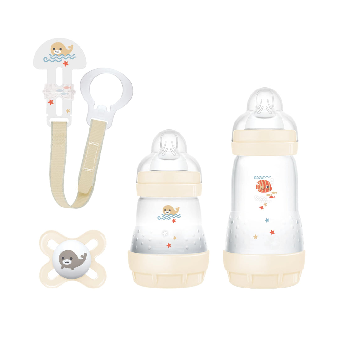 MAM Welcome To The World Geschenkset mit 3 Easy Start Anti-Kolik-Fläschchen, Start Nano-Schnuller, C