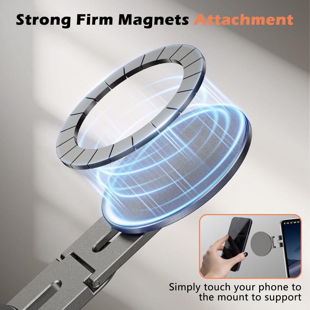 Magnetische Laptop Handy Ständer [110° Faltbar & 180° Einstellbare], Metall Handyhalterung Kompatibe
