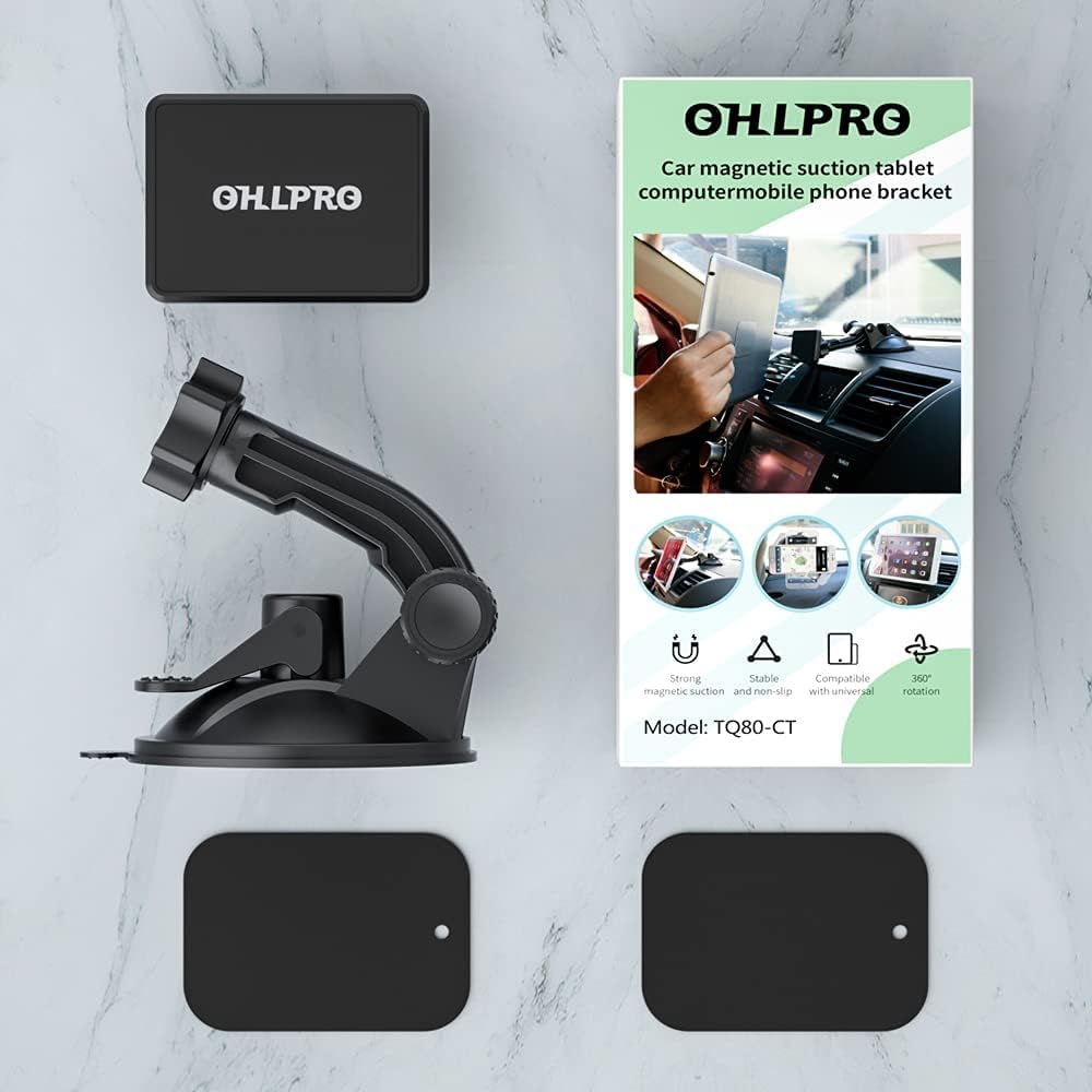 OHLPRO Tablet Halterung Auto Magnet, ipad Halterung Auto Vorne Armaturenbrett und Windschutzsche Mag