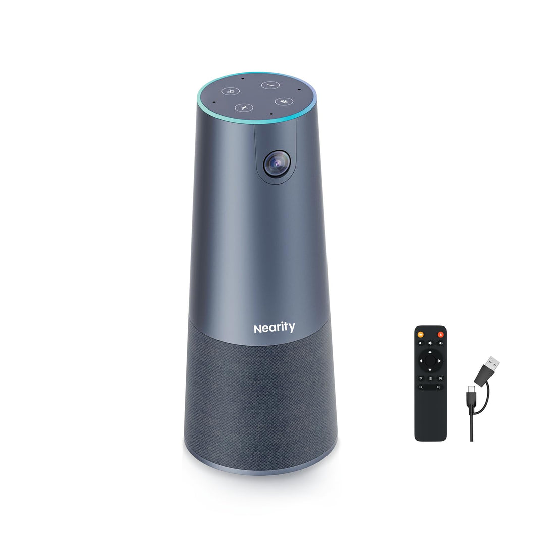 NEARITY C45 2K Videokonferenz Webcam mit Mikrofon und Lautsprecher, 120° Ultraweitwinkel, 4 Mics mit