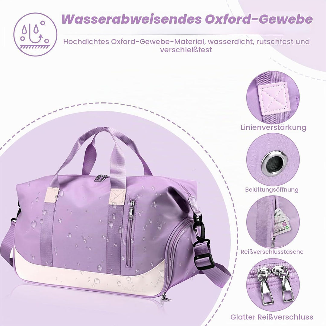 Sporttaschen Reisetasche für Damen Herren, Tasche für Sport Yoga Reisen, wasserdichte Trainingstasch