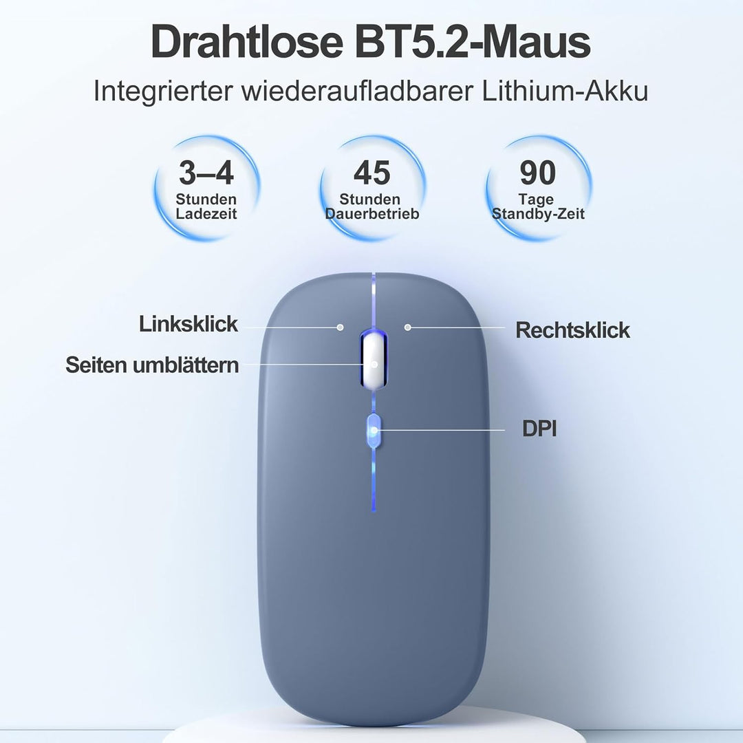 drivego Tastatur Hülle mit Maus for iPad A16 11/10 Generation (11/10.9 Zoll 2025/2022), Bluetooth Ma