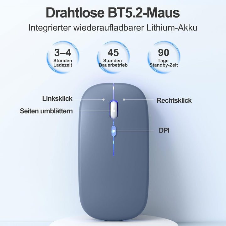 drivego Tastatur Hülle mit Maus for iPad A16 11/10 Generation (11/10.9 Zoll 2025/2022), Bluetooth Ma