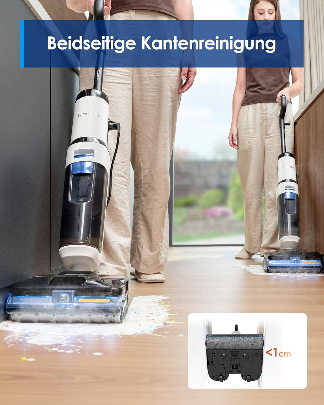 Tineco FLOOR ONE S6 Stretch Steam Nass Trockensauger, 160 °C Tineco BoostSteam, Anti-Verwicklungs-De