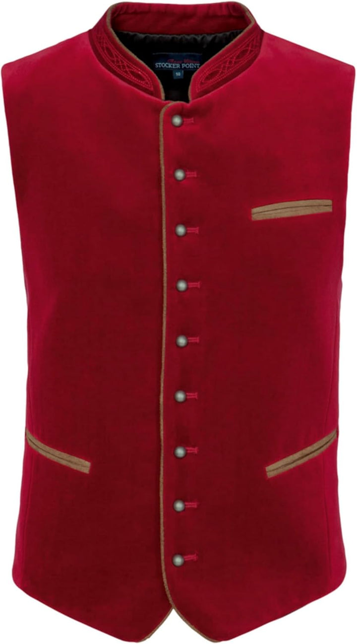 Stockerpoint Herren Weste Ricardo Trachtenweste 50 Rot (Dunkelrot), 50 Rot (Dunkelrot)