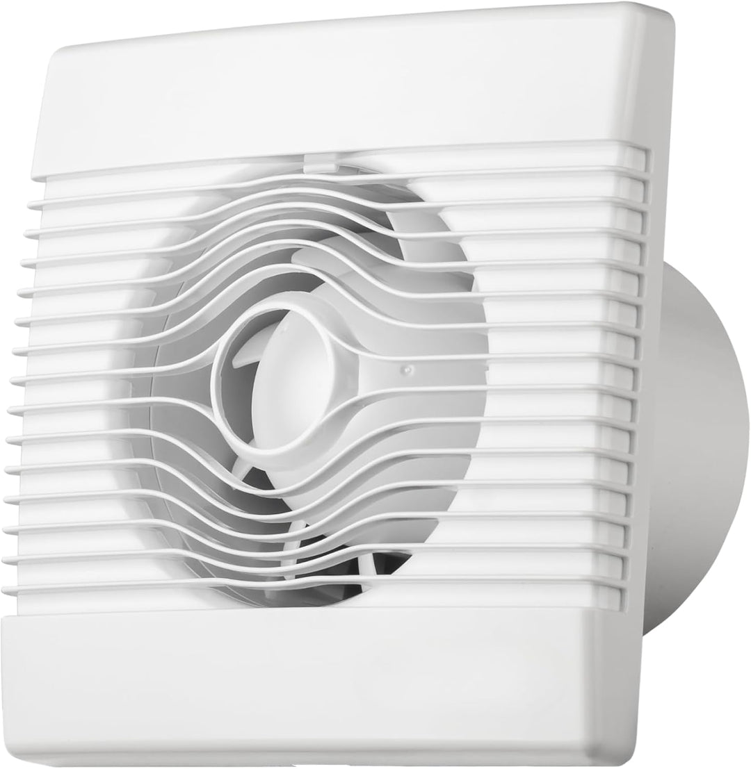 MKK Wohnraumventilator 100mm Wandmontage Lüfter Leise Badlüfter Weiss (Nachlauf), Nachlauf
