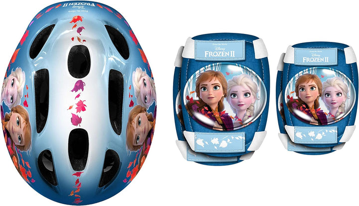 Stamp Mädchen Stamp Frozen 2 Helmet + Elbow and Knee Pads HELM ELLBOGEN KNIE SCHUTZ, Blau, Einheitsg