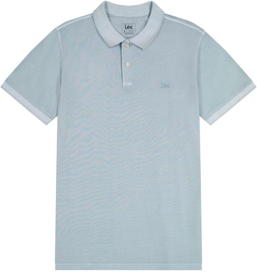Lee Herren Garment Dye Polo T-Shirt S Concrete Gray, S Concrete Gray