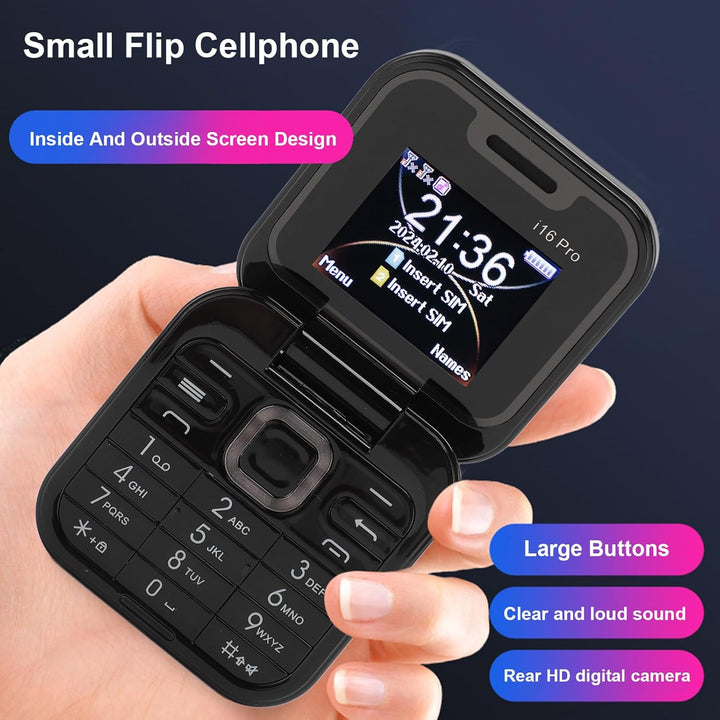 SOYES I16pro 2G Entsperrtes Klapphandy, Dual-SIM-Klapphandy mit Grossen Tasten für Senioren und Kind