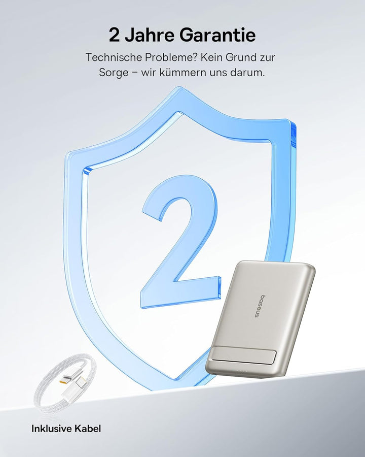 Baseus Mini MagSafe Powerbank 5000mAh Qi2-zertifiziertes mit Klappbarer Ständer, PD 20W Magnetische