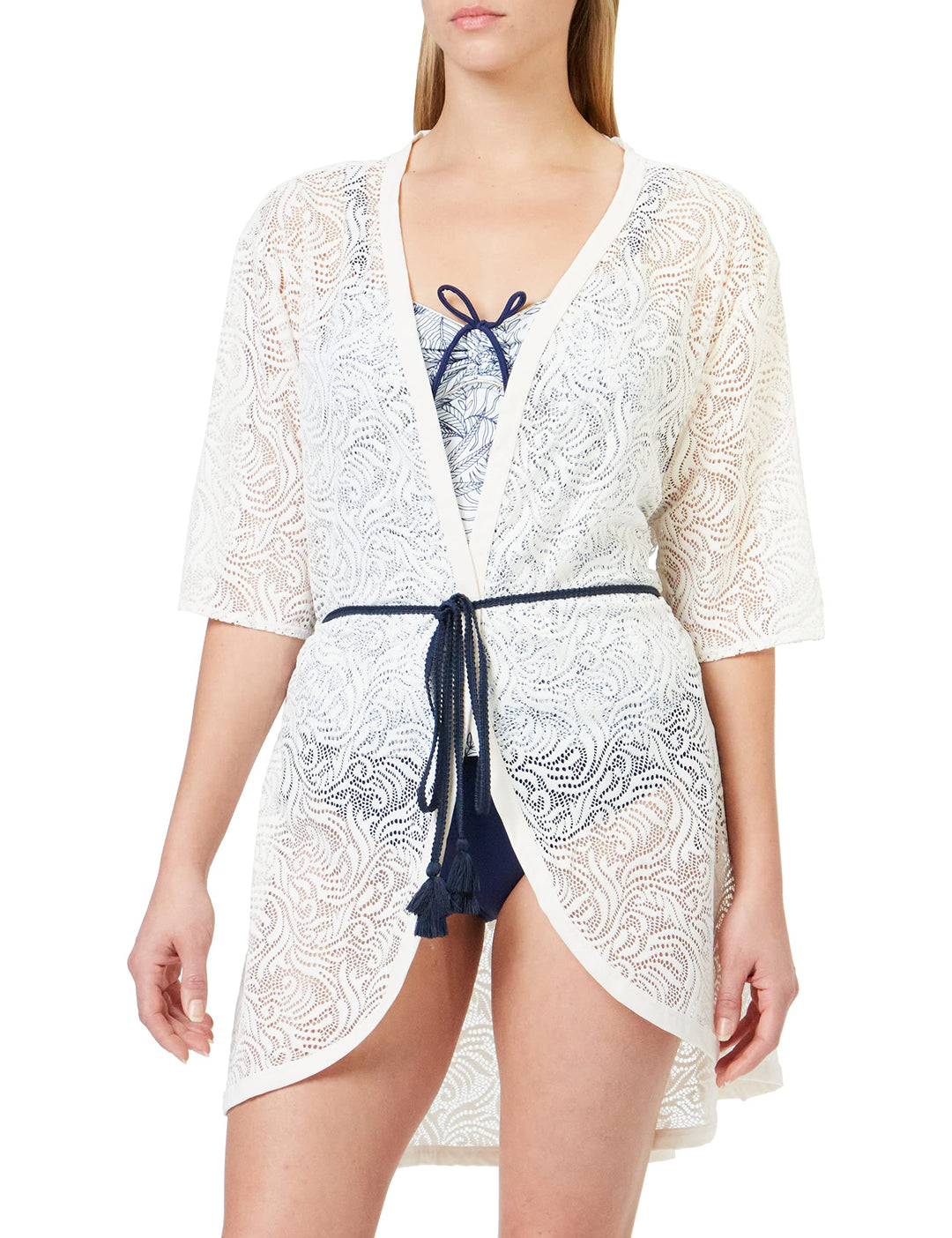 Sans Complexe Damen Cover Up Strandkleid, Ivory, TU