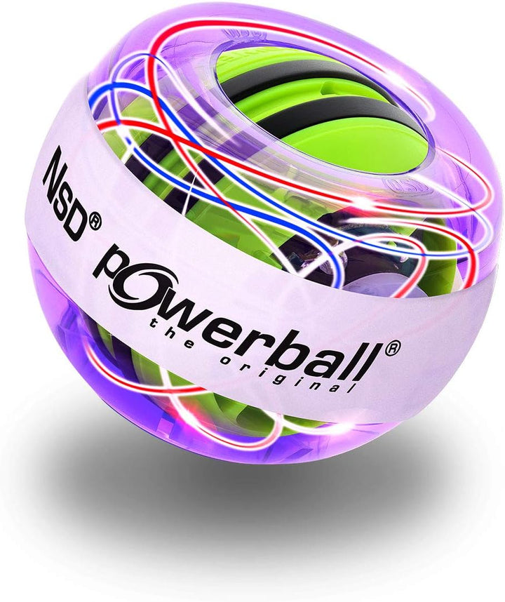 Powerball Autostart Multilight, gyroskopischer Handtrainer mit blau-rotem Lichteffekt inkl. Aufziehm
