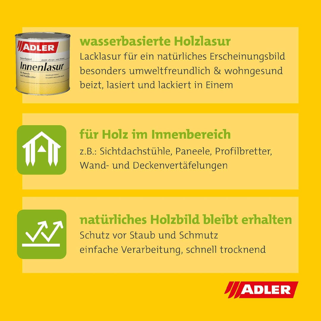 Innenlasur W10 750ml Weiss wohngesunde Holzlasur für innen Wohnraumlasur Wasserbasis