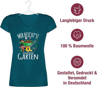 Shirtracer - T-Shirt Damen V Ausschnitt - Hobby Outfit - Mir reicht's ich GEH in den Garten - Garten