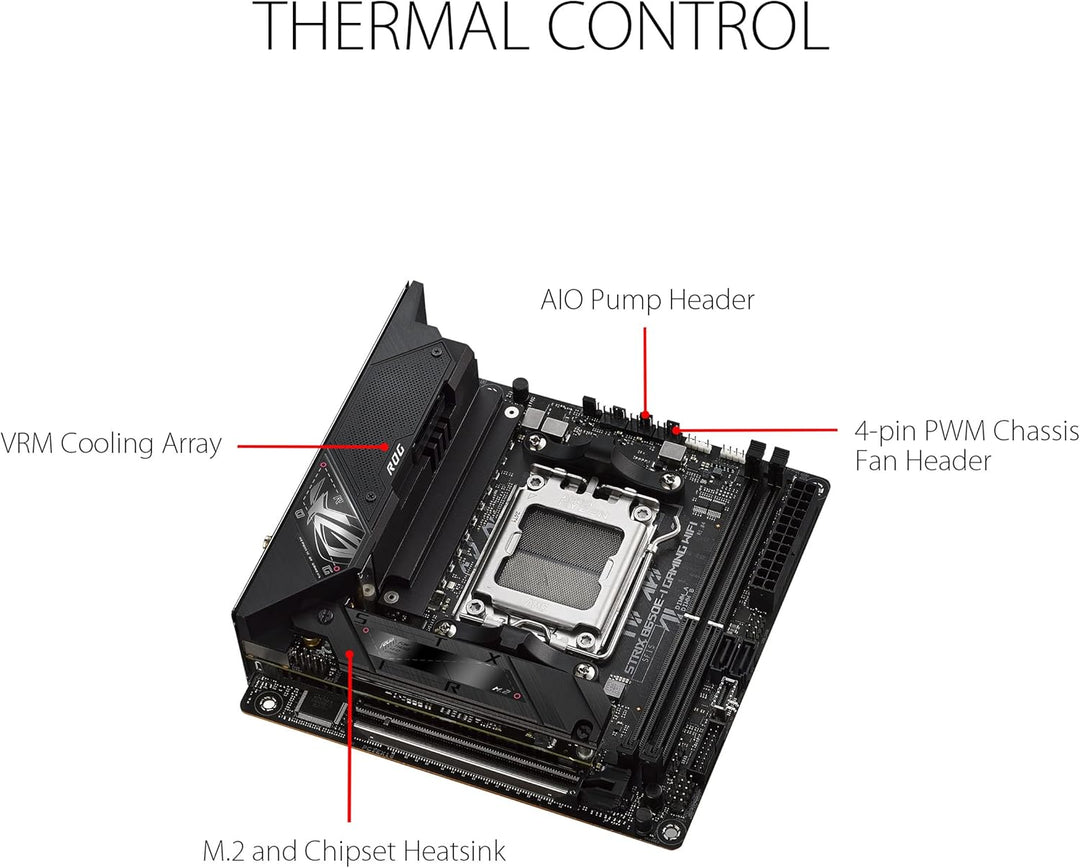 ASUS ROG STRIX B650E-I GAMING WIFI Mainboard Sockel AMD AM5 (Ryzen 7000, Mini-ITX, DDR5 Speicher, 10