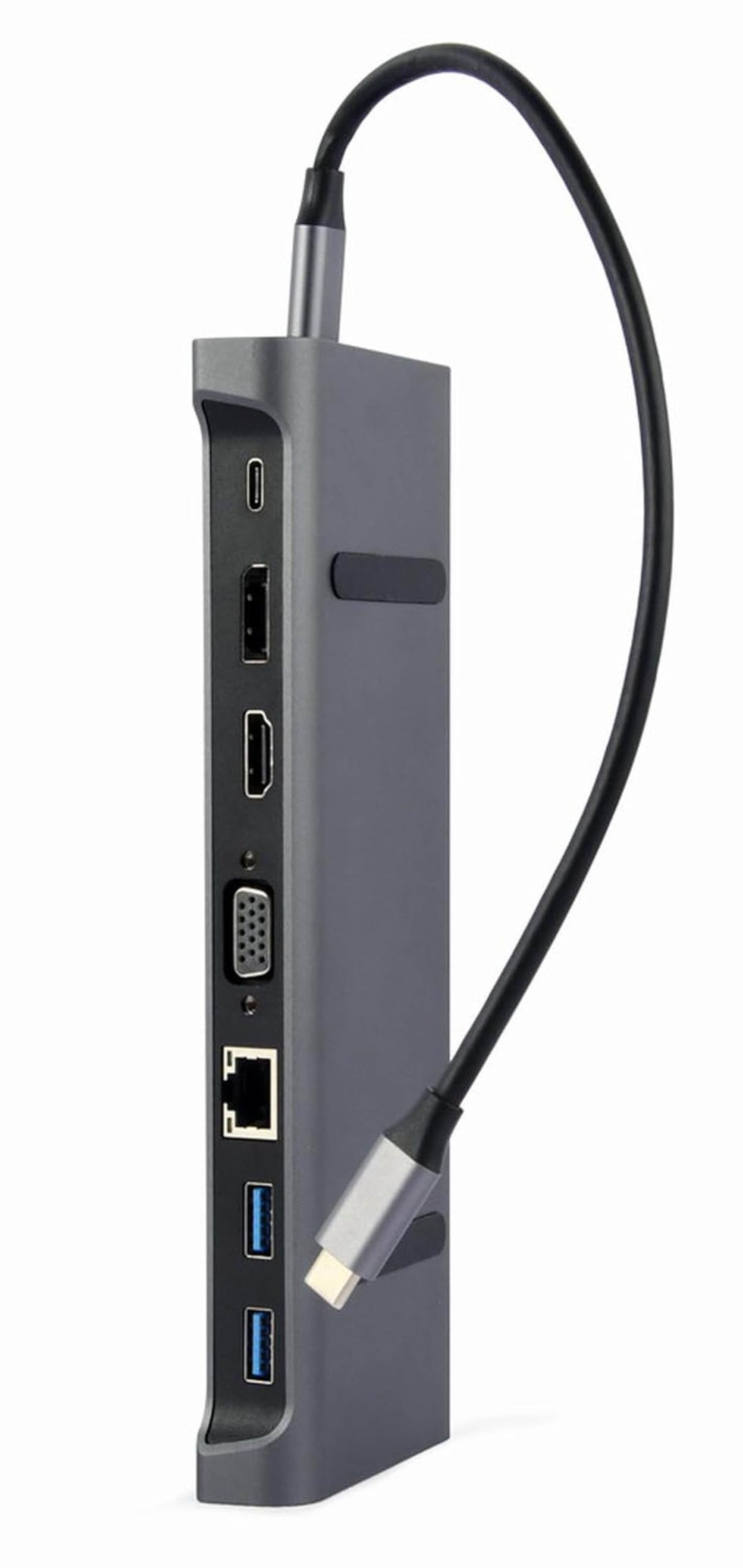 Gembird USB-C 9-in-1 Multiport Adapter – USB-Hub 3.2, HDMI, DisplayPort, VGA, PD-Ladung, LAN, Audio