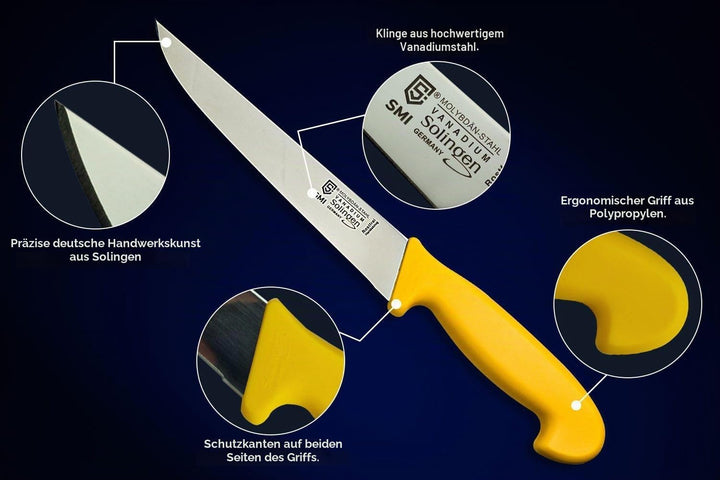 SMI - 8 Zoll Metzgermesser Profi Solingen Schlachtmesser Rostfrei mit scharfen Klingen - 2