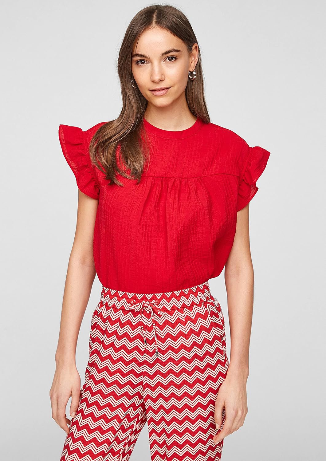 s.Oliver Damen 120.10.104.10.100.2064229 Bluse 40 Rot, 40 Rot