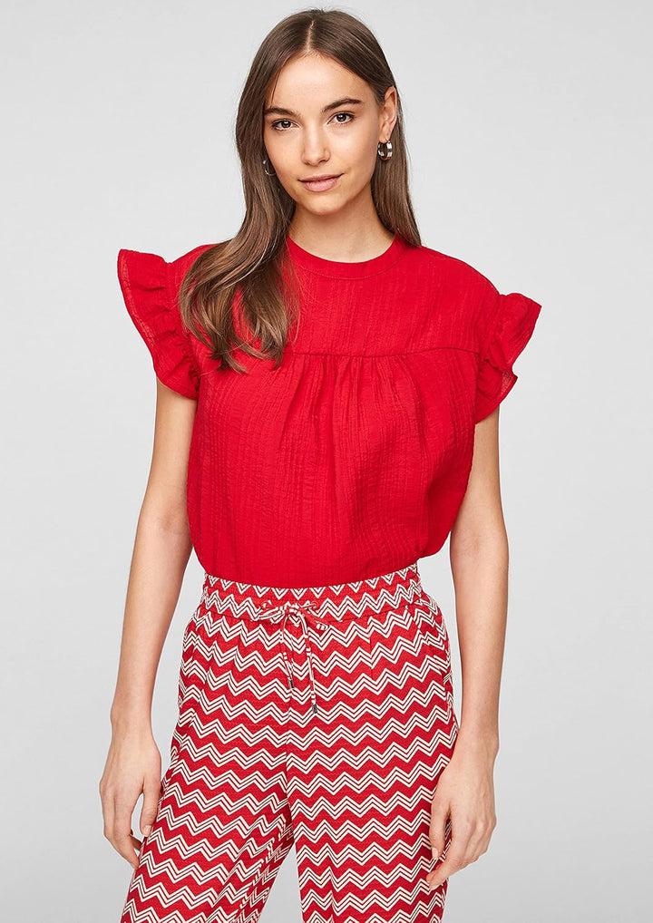 s.Oliver Damen 120.10.104.10.100.2064229 Bluse 40 Rot, 40 Rot