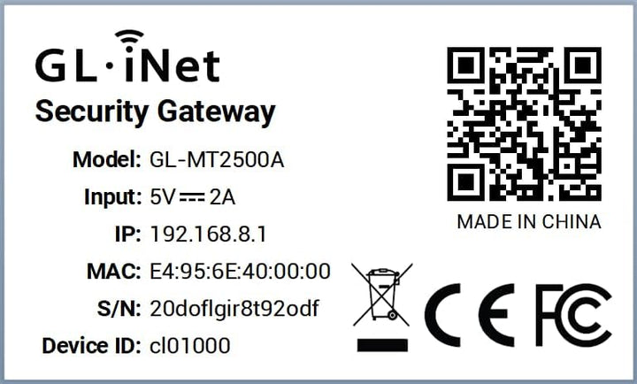 GL.iNet MT2500A (Brume 2) Mini-VPN-Sicherheitsgateway für Heimbüro und Remote-Arbeit, Hosting von VP