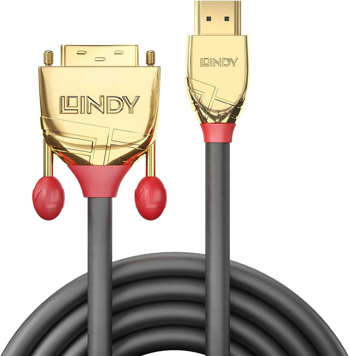 LINDY 36196 3m HDMI an DVI Kabel, Gold Line 3.0m, 3.0m