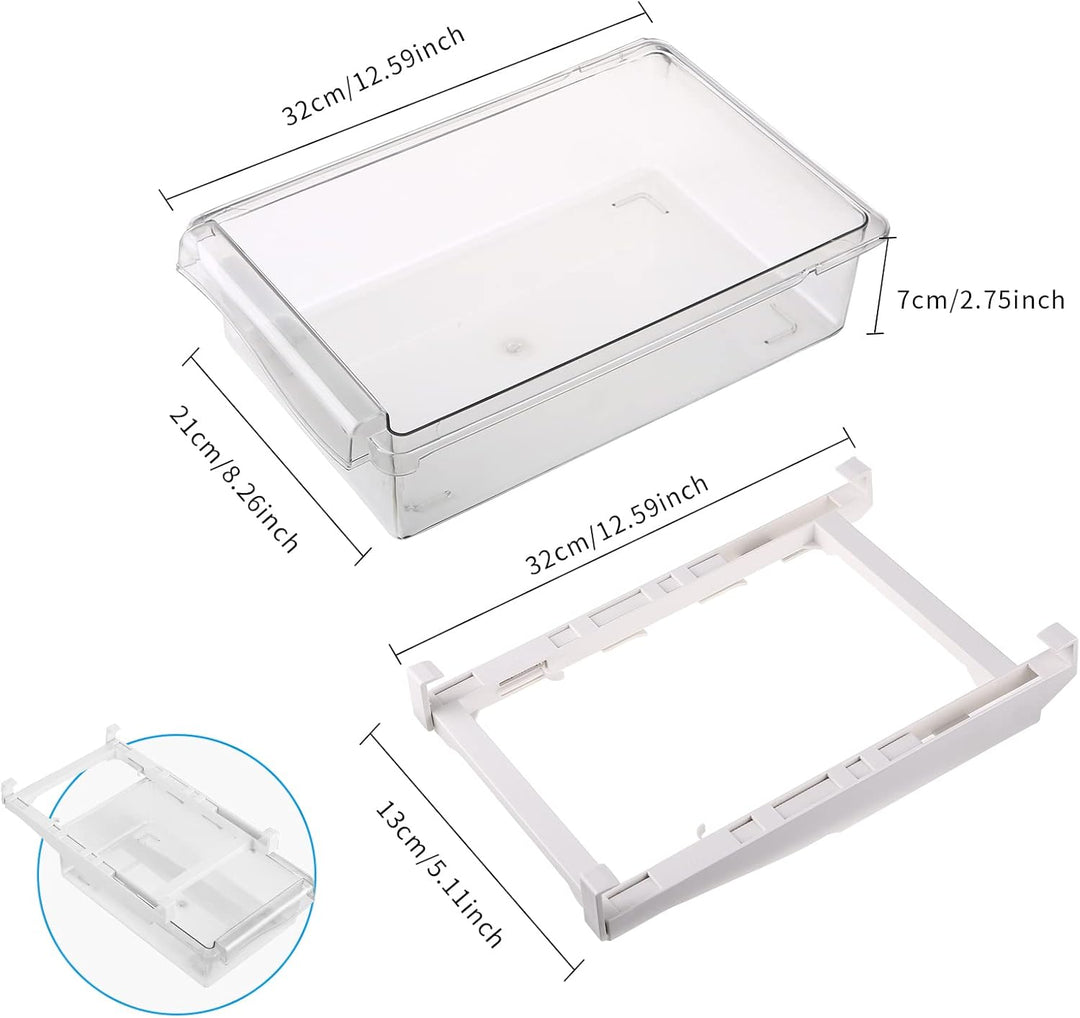 Viesap Kühlschrank Organizer, 2 Pack Kühlschrank Organizer Schublade, Ausziehbare Kühlschrank Schubl