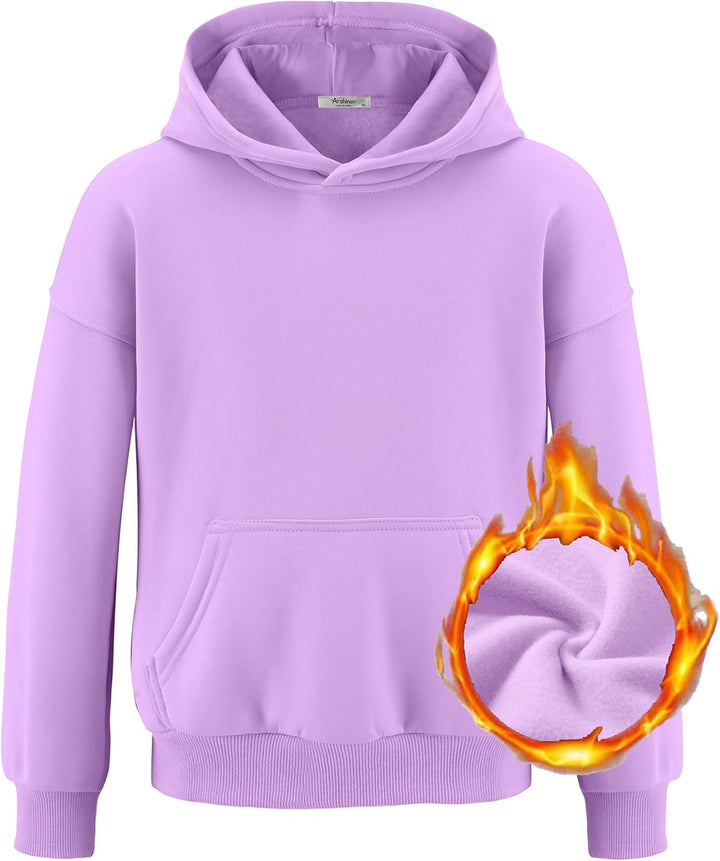 Arshiner Mädchen Kapuzenpullover Warm Fleece Kinder Hoodie Winter Pullover mit Tasche Sweatshirt für