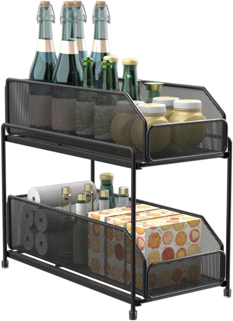 Heikoeco® Schrank Organizer, Gewürzregal, Baskets Organizer, 2-stöckiger Schrank-Organizer, untertei