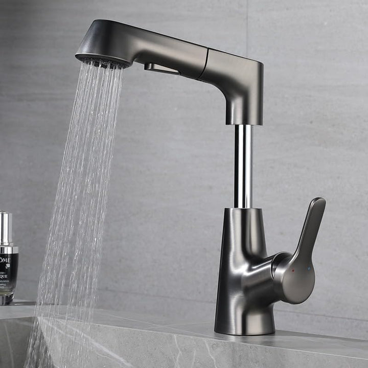 Wasserhahn Küche Ausziehbar mit Brause | Hochdruck, 360° Drehbar, 2 Wasserstrahlarten, 60cm Schlauch