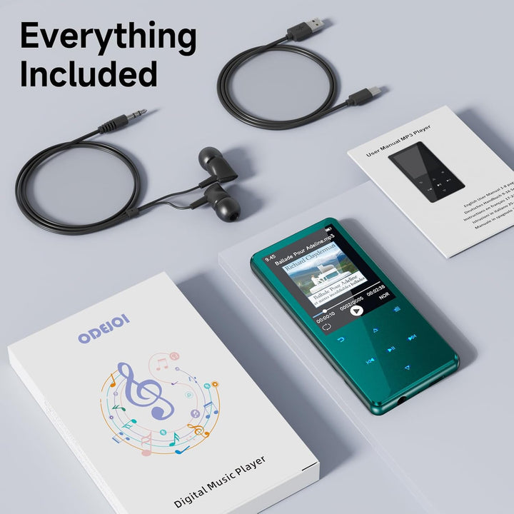 MP3 Player Bluetooth 5.3 64GB mit 2,4" Display, Touch-Tasten &amp; Lautsprecher
