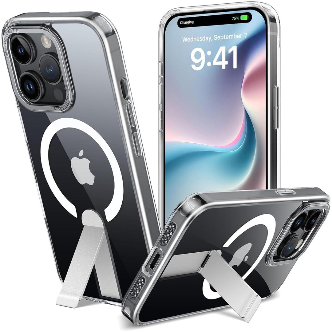 Verco Handyhülle für iPhone 14 Pro Hülle, Kompatibel mit Magsafe Metall Ständer Magnetisch Kamerasch