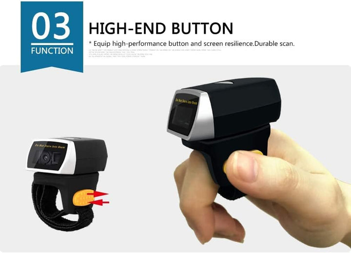 NetumScan Bluetooth Ring 1D 2D QR Barcode-Scanner, Tragbarer Mini-Barcodeleser, Kompatibel mit Windo