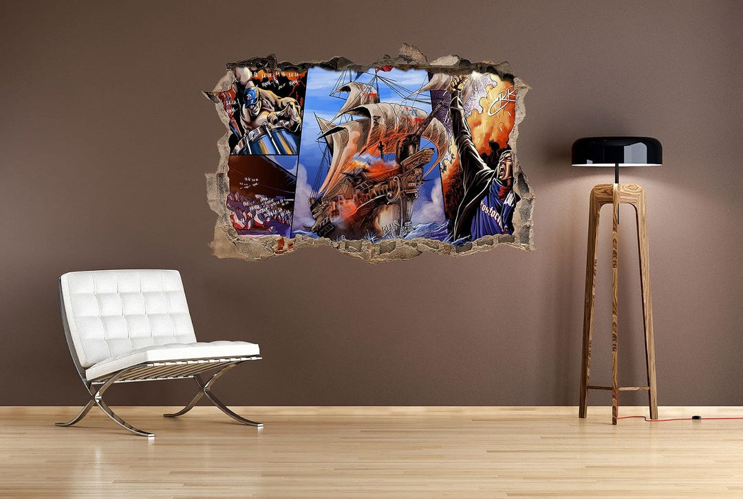 Ultras Rostock mit Schiff, 3D Wandsticker Format: 92x62cm, Wanddekoration, 92x62