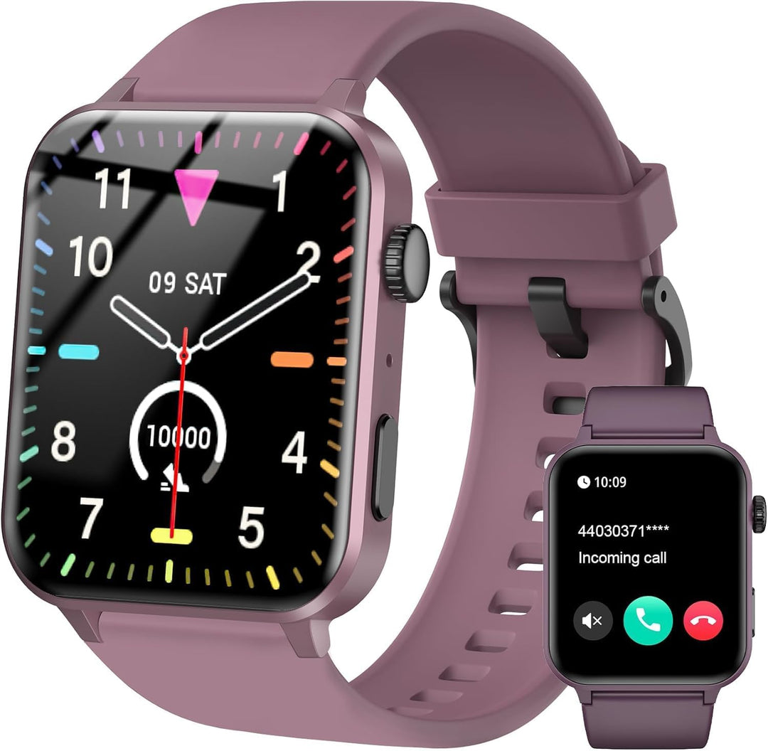 IOWODO Smartwatch Damen Herren 1,85 Zoll Uhren Fitnessuhr Sportuhr mit Schrittzähler Herzfrequenzmon