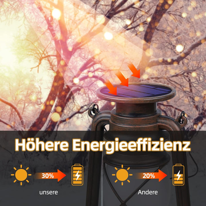 Vintage Solar Laternen für Draussen Hängende 2 Stück, KINGLEAD Solarlaterne für Aussen Wasserdicht I