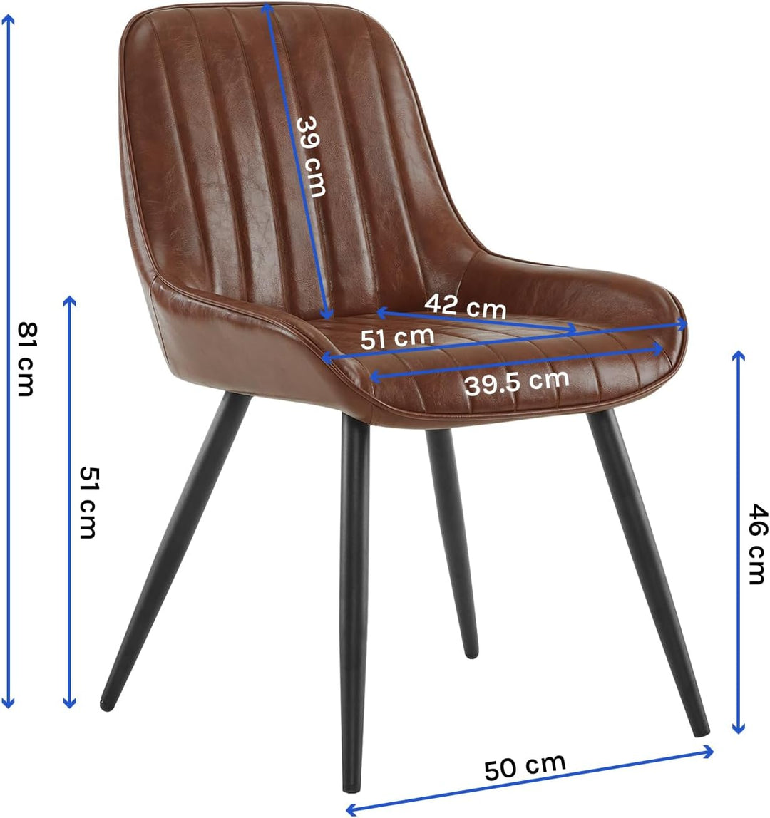 Lestarain 2 Stücke Esszimmerstühle, Retro Küchenstuhl Polsterstuhl Wohnzimmerstuhl Sitzfläche Aus PU
