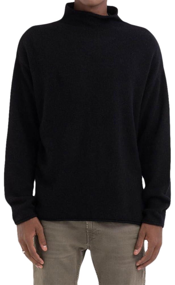 Replay Herren Pullover Rollkragenpullover aus Wolle XXL Black 098, XXL Black 098