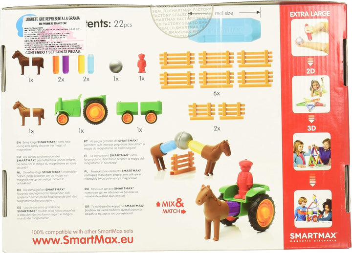SMARTMAX - My First Tractor Set, Construction Toy, 22 Pieces, 1 1/2-5 Years