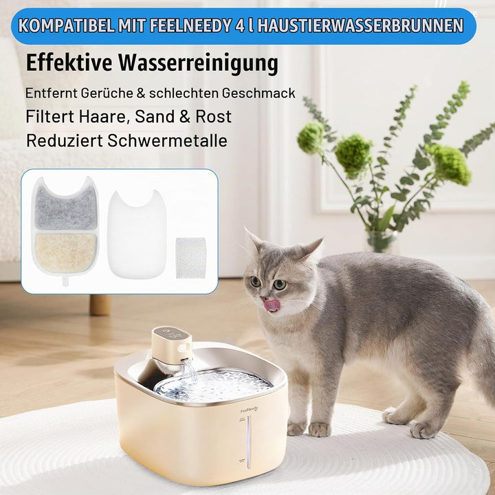 12 Set Katzenbrunnen Filter, für FEELNEEDY 4L(YPD-C004) Trinkbrunnen für Katze, 12 Stück Filter für