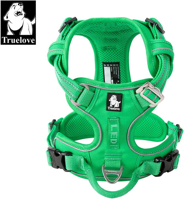 TRUE LOVE Hundegeschirr, kein Ziehen, verstellbar, reflektierend, weiches Nylon, für kleine und gros